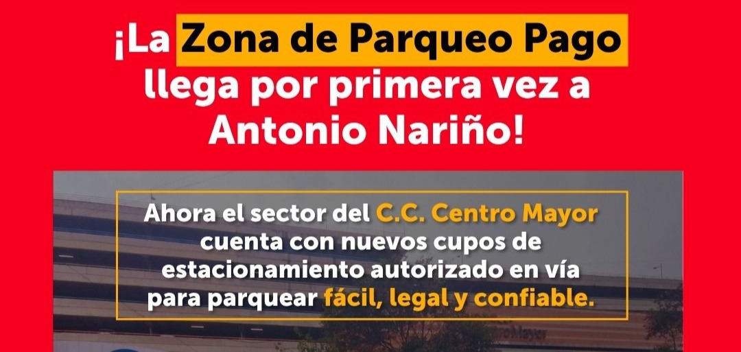 La Zona de Parqueo Pago llega por primera vez a Antonio Nariño